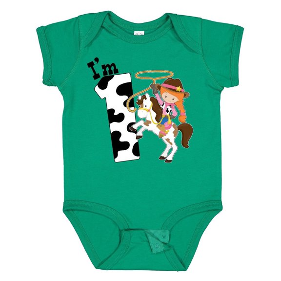 Inktastic I'm One-cowgirl Riding Horse Birthday Girls Baby Bodysuit
