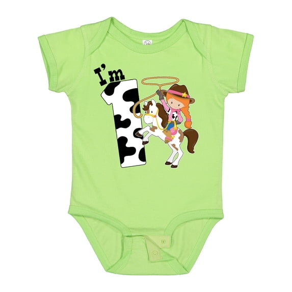 Inktastic I'm One-cowgirl Riding Horse Birthday Girls Baby Bodysuit
