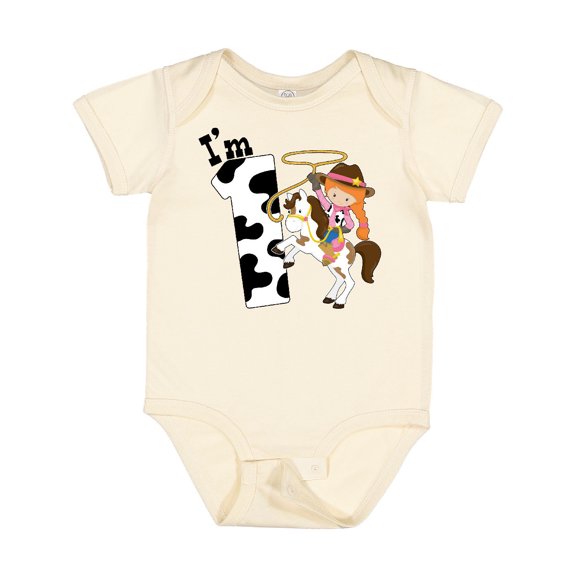 Inktastic I'm One-cowgirl Riding Horse Birthday Girls Baby Bodysuit