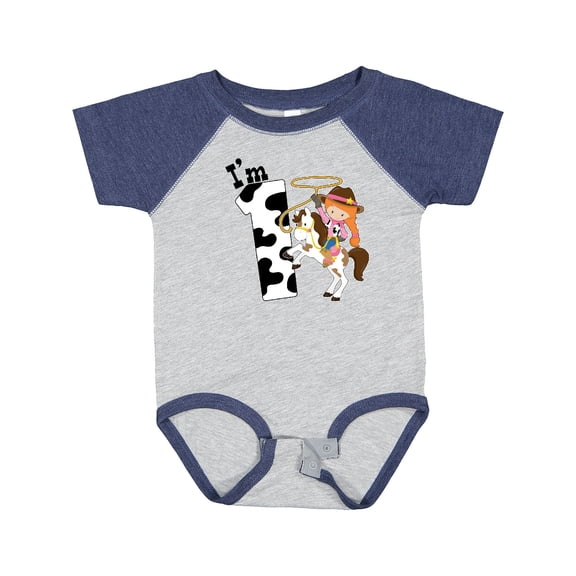 Inktastic I'm One-cowgirl Riding Horse Birthday Girls Baby Bodysuit
