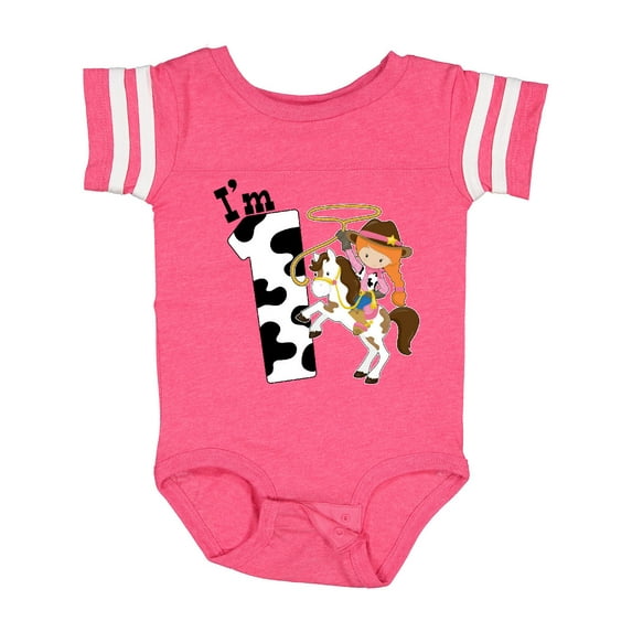 Inktastic I'm One-cowgirl Riding Horse Birthday Girls Baby Bodysuit