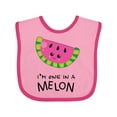 thumbnail image 1 of Inktastic I'm One in a Melon Cute Smiling Watermelon Boys or Girls Baby Bib, 1 of 4