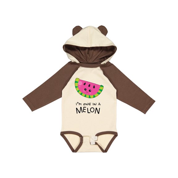 Inktastic I'm One in a Melon Cute Smiling Watermelon Boys or Girls Long Sleeve Baby Bodysuit