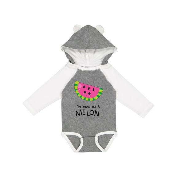 Inktastic I'm One in a Melon Cute Smiling Watermelon Boys or Girls Long Sleeve Baby Bodysuit