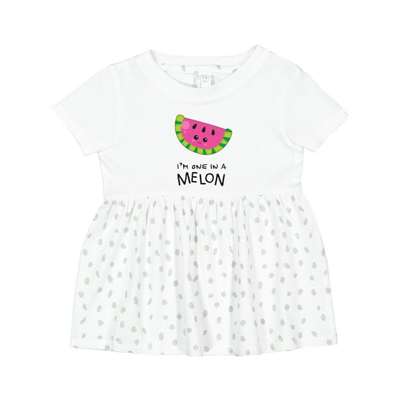 Inktastic I'm One in a Melon Cute Smiling Watermelon Girls Baby Dress