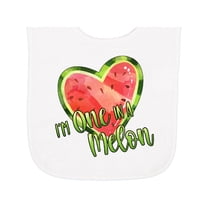 Inktastic I'm One in a Melon Watermelon Heart Baby Terry Cloth Bib