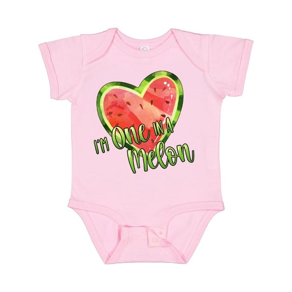 Inktastic I'm One in a Melon Watermelon Heart Boys or Girls Baby Bodysuit