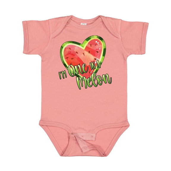 Inktastic I'm One in a Melon Watermelon Heart Boys or Girls Baby Bodysuit