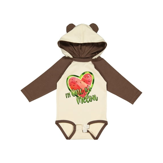 Inktastic I'm One in a Melon Watermelon Heart Boys or Girls Long Sleeve Baby Bodysuit