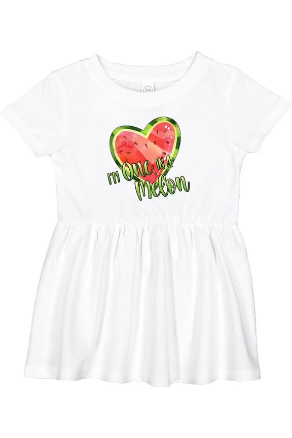 I'm One in a Melon Watermelon Heart Girls Baby Dress