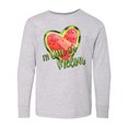 thumbnail image 1 of Inktastic I'm One in a Melon Watermelon Heart Long Sleeve Youth T-Shirt, 1 of 5