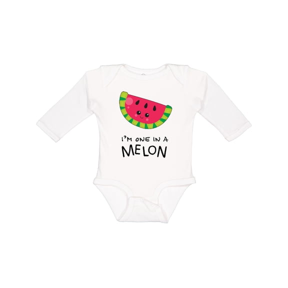 Inktastic I'm One in a Melon Watermelon Humor Boys or Girls Long Sleeve Baby Bodysuit