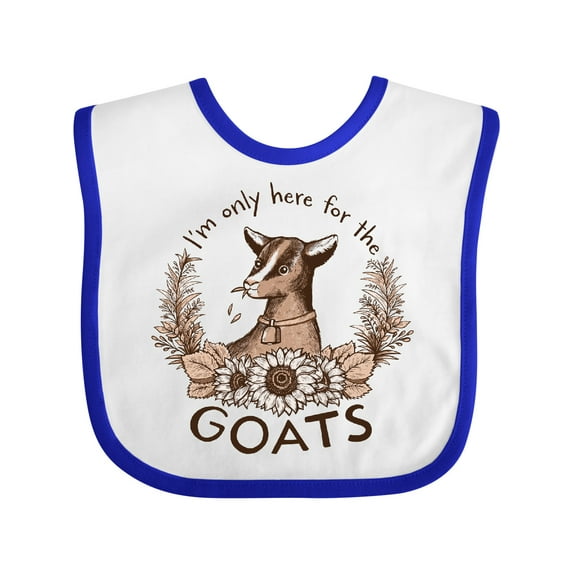 Inktastic I'm Only Here for the Goats Boys or Girls Baby Bib