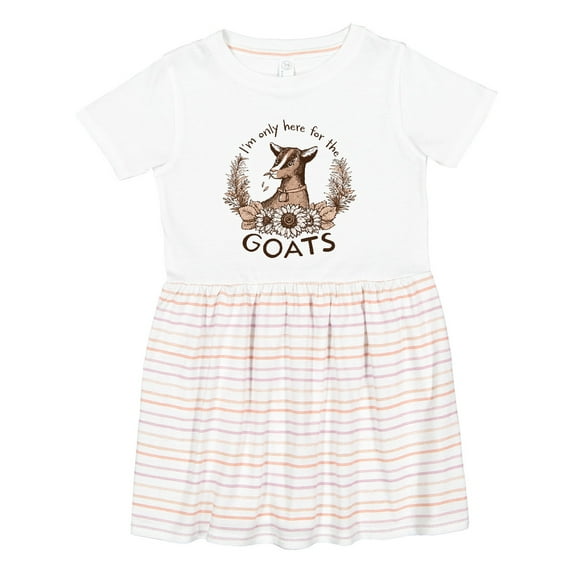 Inktastic I'm Only Here for the Goats Girls Toddler Dress