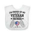 thumbnail image 1 of Inktastic I'm Proud of My Veteran Father with Shield Boys or Girls Baby Bib, 1 of 4