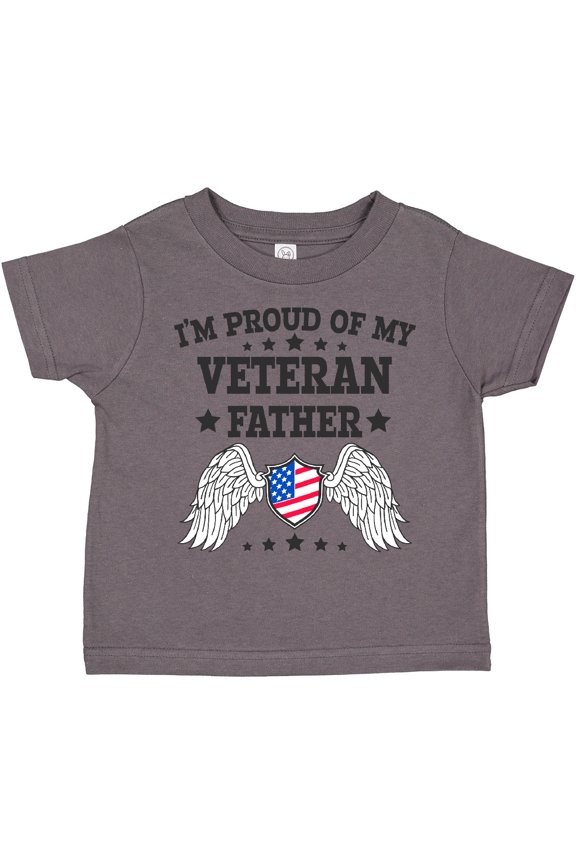 I'm Proud of My Veteran Father with Shield Boys or Girls Toddler T-Shirt