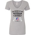 thumbnail image 1 of Inktastic I'm Proud of My Veteran Father with Shield Women's V-Neck T-Shirt, 1 of 5