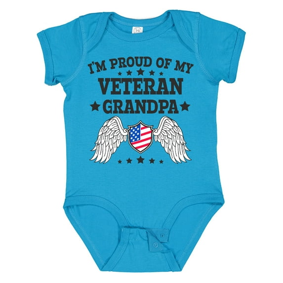 Inktastic I'm Proud of My Veteran Grandpa Boys or Girls Baby Bodysuit