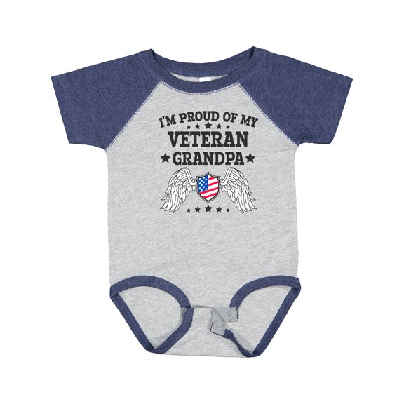 Inktastic I'm Proud of My Veteran Grandpa Boys or Girls Baby Bodysuit