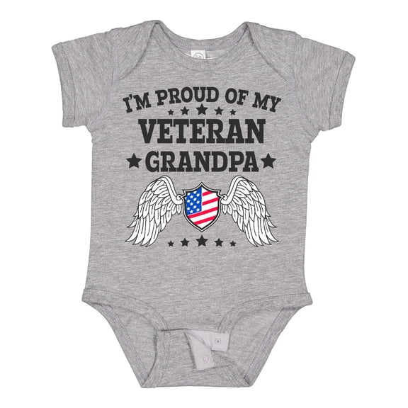 Inktastic I'm Proud of My Veteran Grandpa Boys or Girls Baby Bodysuit