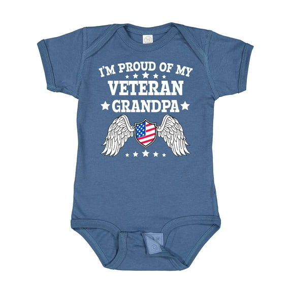 Inktastic I'm Proud of My Veteran Grandpa Boys or Girls Baby Bodysuit