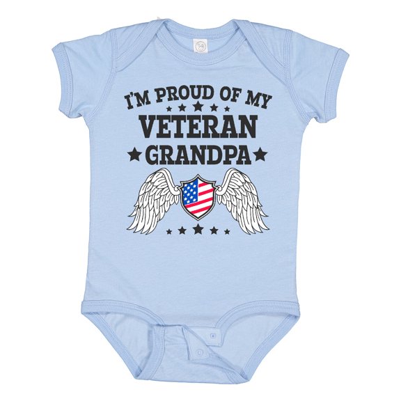 Inktastic I'm Proud of My Veteran Grandpa Boys or Girls Baby Bodysuit
