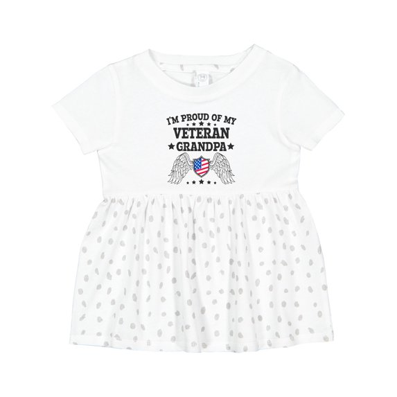 Inktastic I'm Proud of My Veteran Grandpa Girls Baby Dress