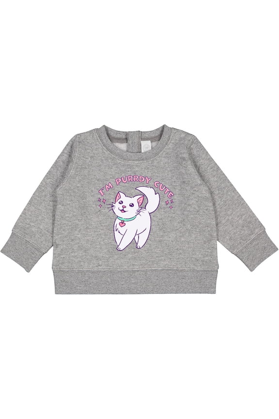 I'm Purrdy Cute White Kitty Cat Baby Sweatshirt