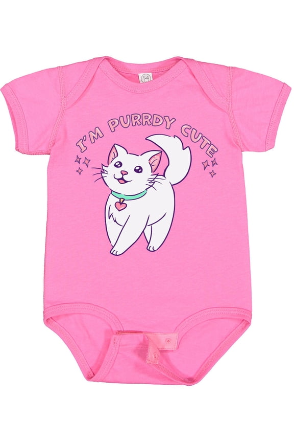 I'm Purrdy Cute White Kitty Cat Boys or Girls Baby Bodysuit