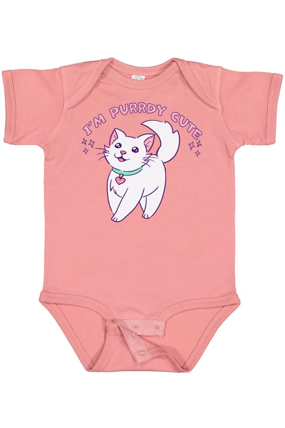 I'm Purrdy Cute White Kitty Cat Boys or Girls Baby Bodysuit