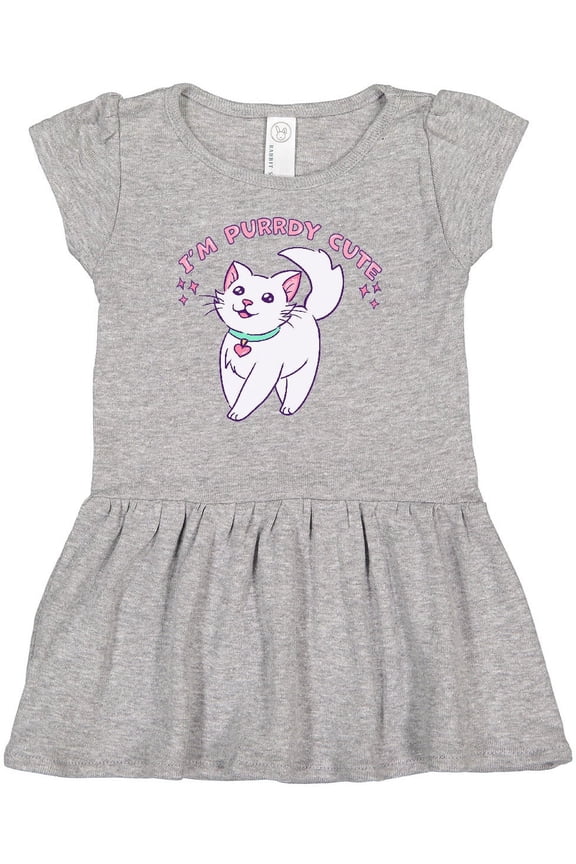 I'm Purrdy Cute White Kitty Cat Girls Baby Dress
