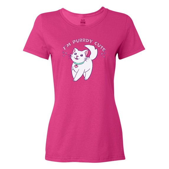 Inktastic I'm Purrdy Cute White Kitty Cat Women's T-Shirt