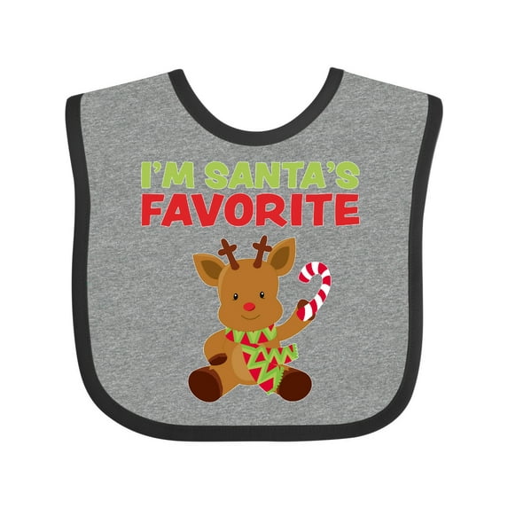 Inktastic I'm Santa's Favorite Reindeer Boys or Girls Baby Bib