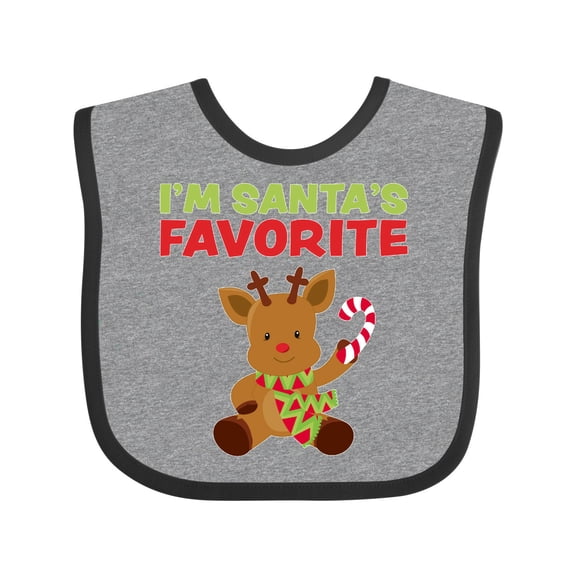 Inktastic I'm Santa's Favorite Reindeer Boys or Girls Baby Bib