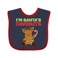 thumbnail image 1 of Inktastic I'm Santa's Favorite Reindeer Boys or Girls Baby Bib, 1 of 4