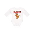 thumbnail image 1 of Inktastic I'm Santa's Favorite reindeer Boys or Girls Long Sleeve Baby Bodysuit, 1 of 5
