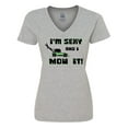 thumbnail image 1 of Inktastic I'm Sexy and I Mow It Lawnmower Fun Women's V-Neck T-Shirt, 1 of 5