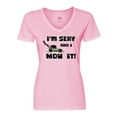 thumbnail image 1 of Inktastic I'm Sexy and I Mow It Lawnmower Fun Women's V-Neck T-Shirt, 1 of 5