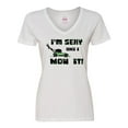 thumbnail image 1 of Inktastic I'm Sexy and I Mow It Lawnmower Fun Women's V-Neck T-Shirt, 1 of 5