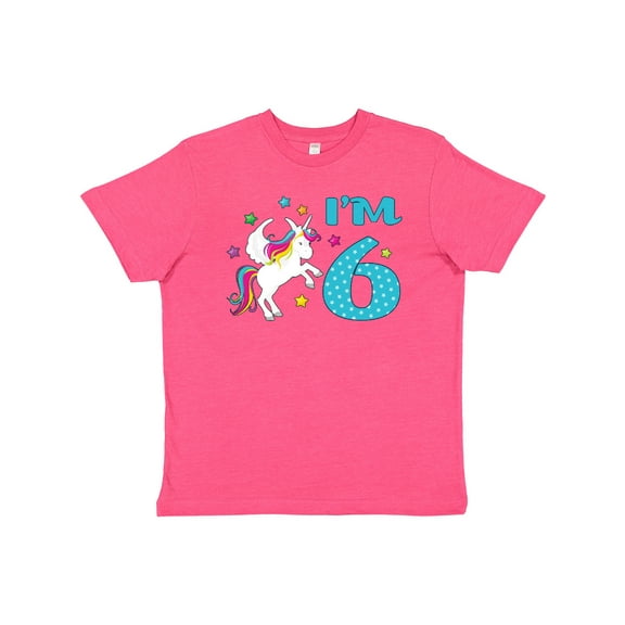 Inktastic I'm Six Unicorn, Sixth Birthday Youth T-Shirt