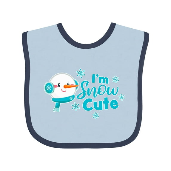 Inktastic I'm Snow Cute with Snowman and Snowflakes Christmas Boys or Girls Baby Bib