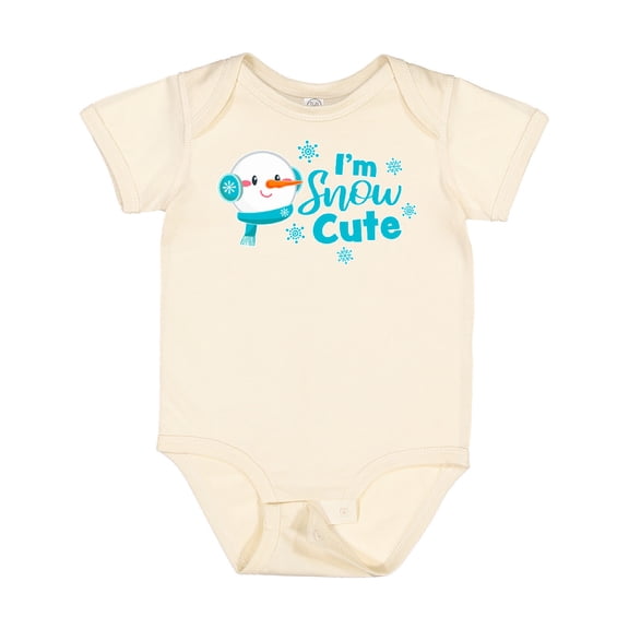 Inktastic I'm Snow Cute with Snowman and Snowflakes Christmas Boys or Girls Baby Bodysuit