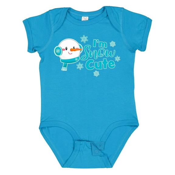 Inktastic I'm Snow Cute with Snowman and Snowflakes Christmas Boys or Girls Baby Bodysuit