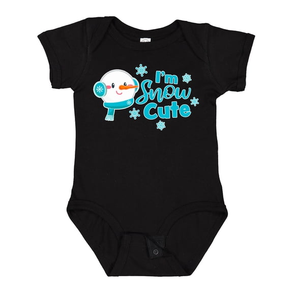 Inktastic I'm Snow Cute with Snowman and Snowflakes Christmas Boys or Girls Baby Bodysuit