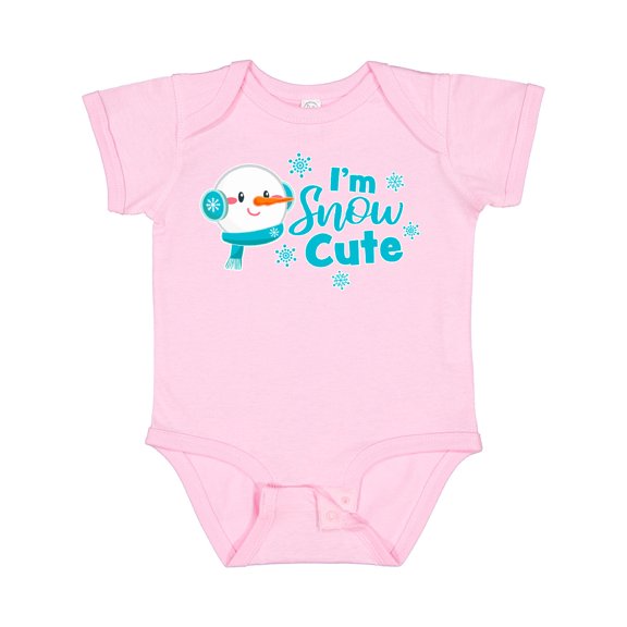 Inktastic I'm Snow Cute with Snowman and Snowflakes Christmas Boys or Girls Baby Bodysuit