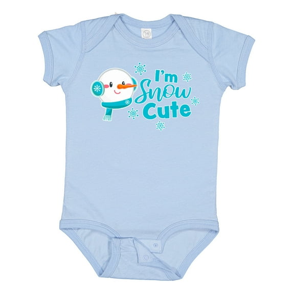 Inktastic I'm Snow Cute with Snowman and Snowflakes Christmas Boys or Girls Baby Bodysuit
