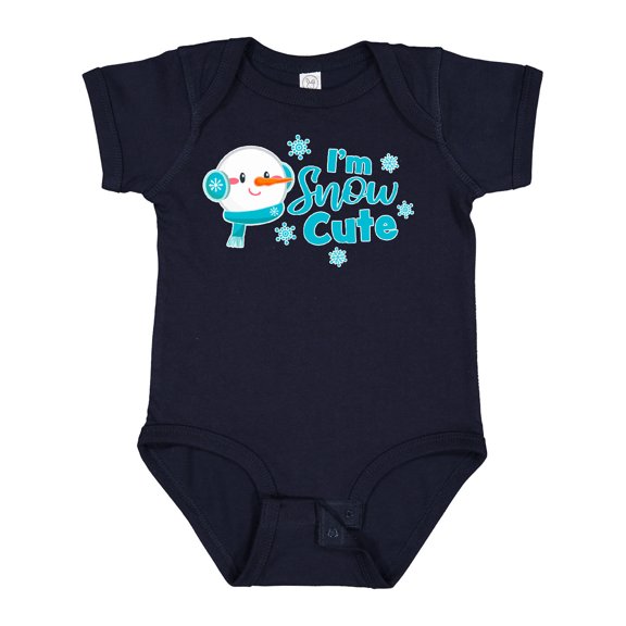 Inktastic I'm Snow Cute with Snowman and Snowflakes Christmas Boys or Girls Baby Bodysuit
