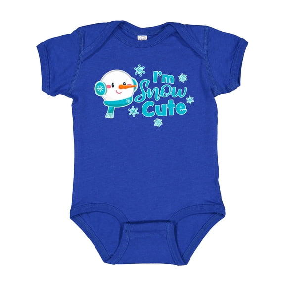 Inktastic I'm Snow Cute with Snowman and Snowflakes Christmas Boys or Girls Baby Bodysuit