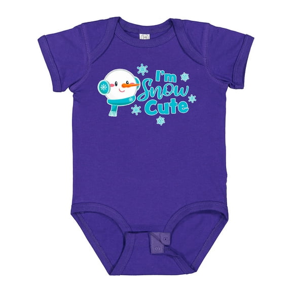 Inktastic I'm Snow Cute with Snowman and Snowflakes Christmas Boys or Girls Baby Bodysuit