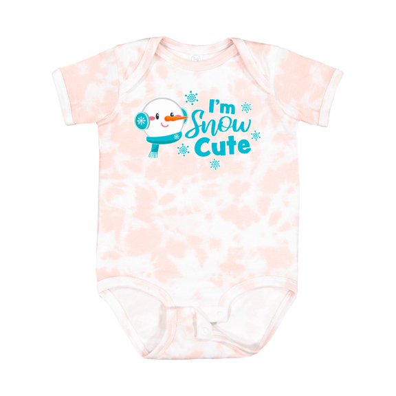 Inktastic I'm Snow Cute with Snowman and Snowflakes Christmas Boys or Girls Baby Bodysuit